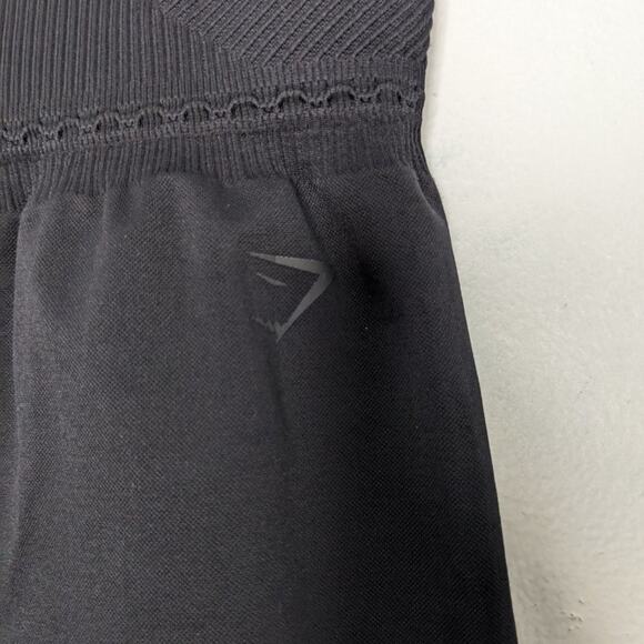 Gymshark Black Studio Seamless Stretch Leggings 7/8 High Waist Size S - Picture 3 of 6